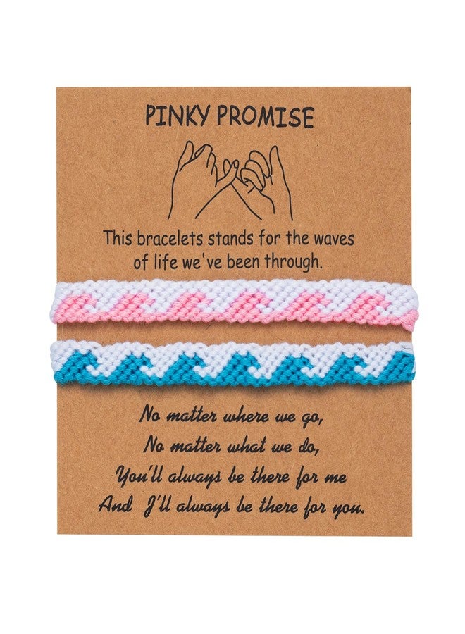 Sanyaa Pinky Promise Matching Bracelet Friendship Wave Woven Cute Best Friend Bestie Bracelets for BF GF Couples (pinky promise) - Image 1